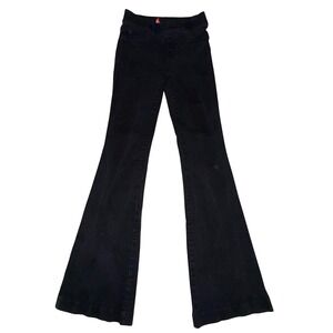 Spanx Flare Jeans Small Black Pull On High Rise Stretch Denim Retro Chic 20326R